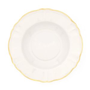 Тарелка глубокая 26,5 см, цвет молочный, с золотым ободком, PARISIENNE