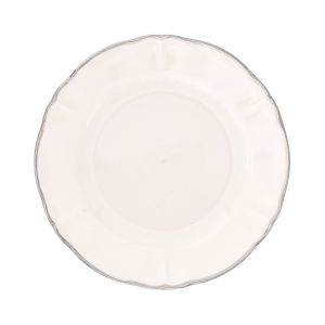 Тарелка мелкая 20,5 см, цвет молочный, с платиновым ободком, PARISIENNE