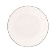 Тарелка мелкая 20,5 см, цвет молочный, с платиновым ободком, PARISIENNE