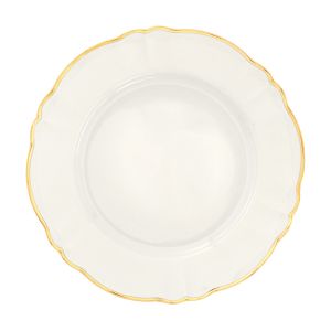 Тарелка мелкая 26 см, цвет молочный, с золотым ободком, PARISIENNE