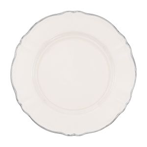 Тарелка мелкая 26 см, цвет молочный, с платиновым ободком, PARISIENNE