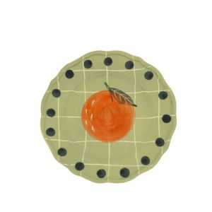 Тарелка мелкая, цвет Verde, декор апельсин, Ø 22,5 см
