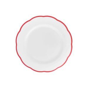 Тарелка мелкая с цветным кантом (красный) Ø 20,9 см