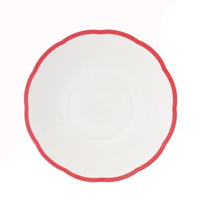 Салатник с цветным кантом (красный) Ø 23,7 см