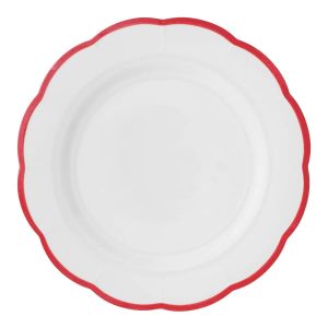 Блюдо круглое, с цветным кантом (красный) Ø 31,5 см