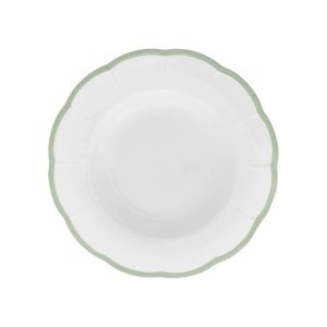 Тарелка глубокая с цветным кантом (зеленый) Ø 22,8 см