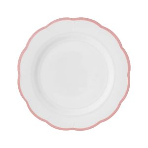 Тарелка мелкая с цветным кантом (розовый) Ø 27,5 см