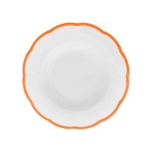 Тарелка глубокая с цветным кантом (оранжевый) Ø 22,8 см