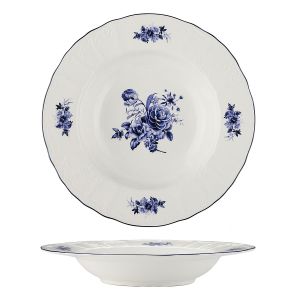 Тарелка глубокая для супа 23 см, 350 мл, коллекция «Blue Flower»  P.L. Proff Cuisine